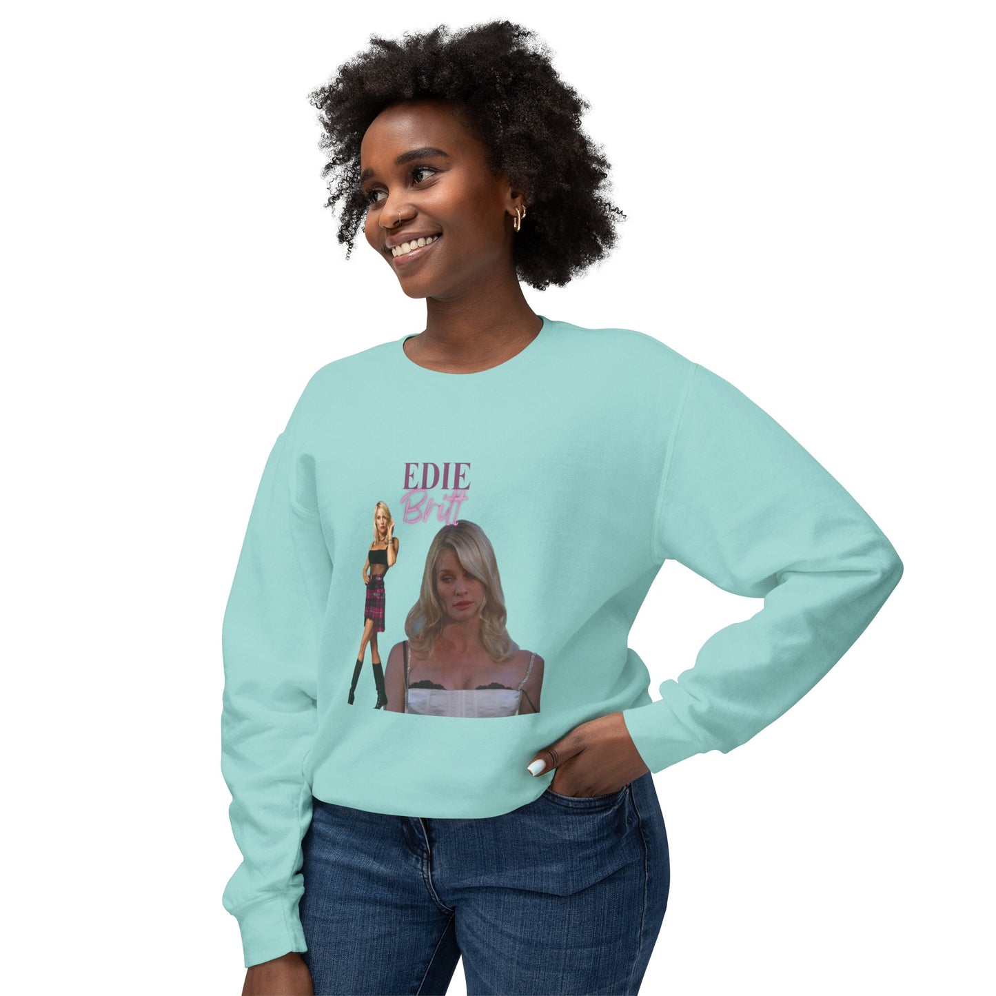 Edie Britt Vintage Style Unisex Lightweight Crewneck Sweatshirt