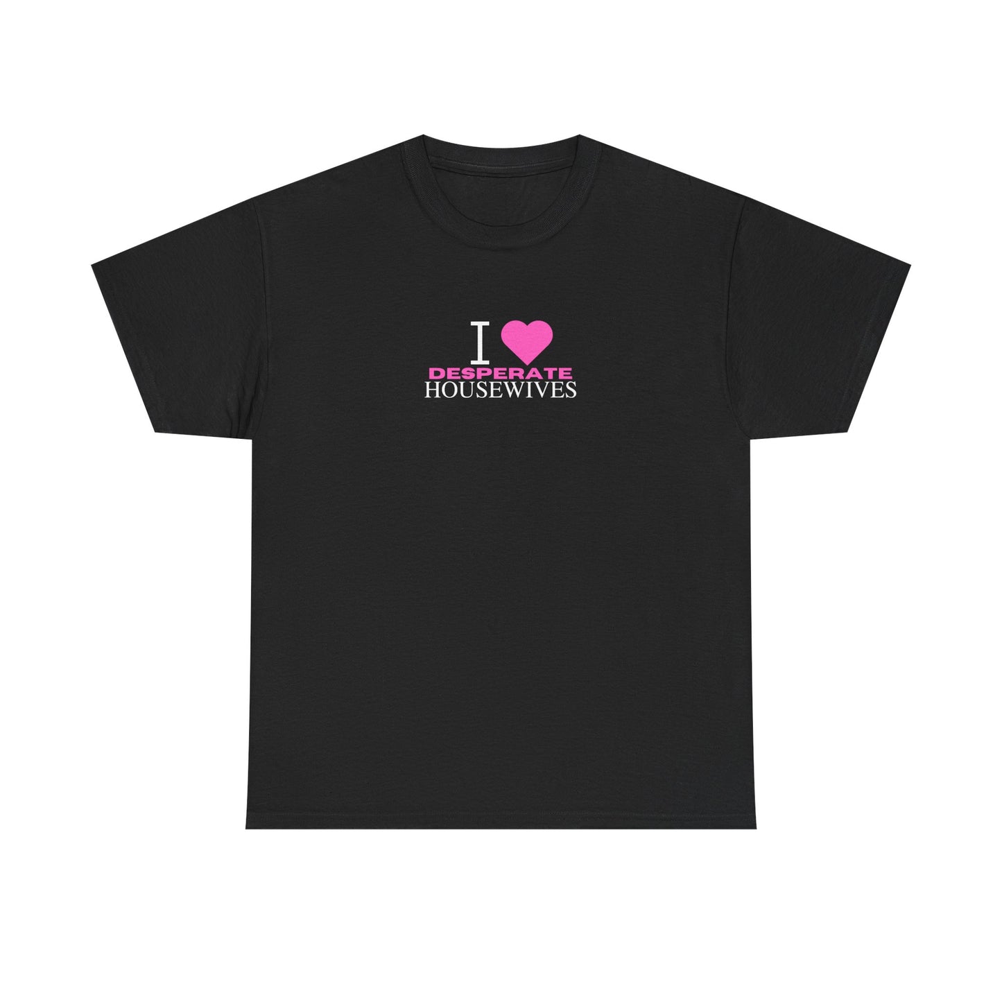 Nicollette Unisex Heavy Cotton Tee, Pink & White Text