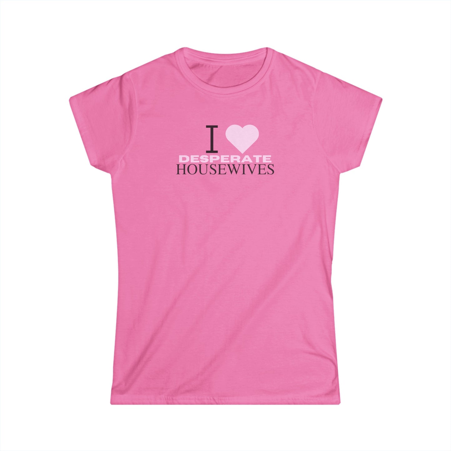 Nicollette Women’s Tee, Black & Baby Pink Text