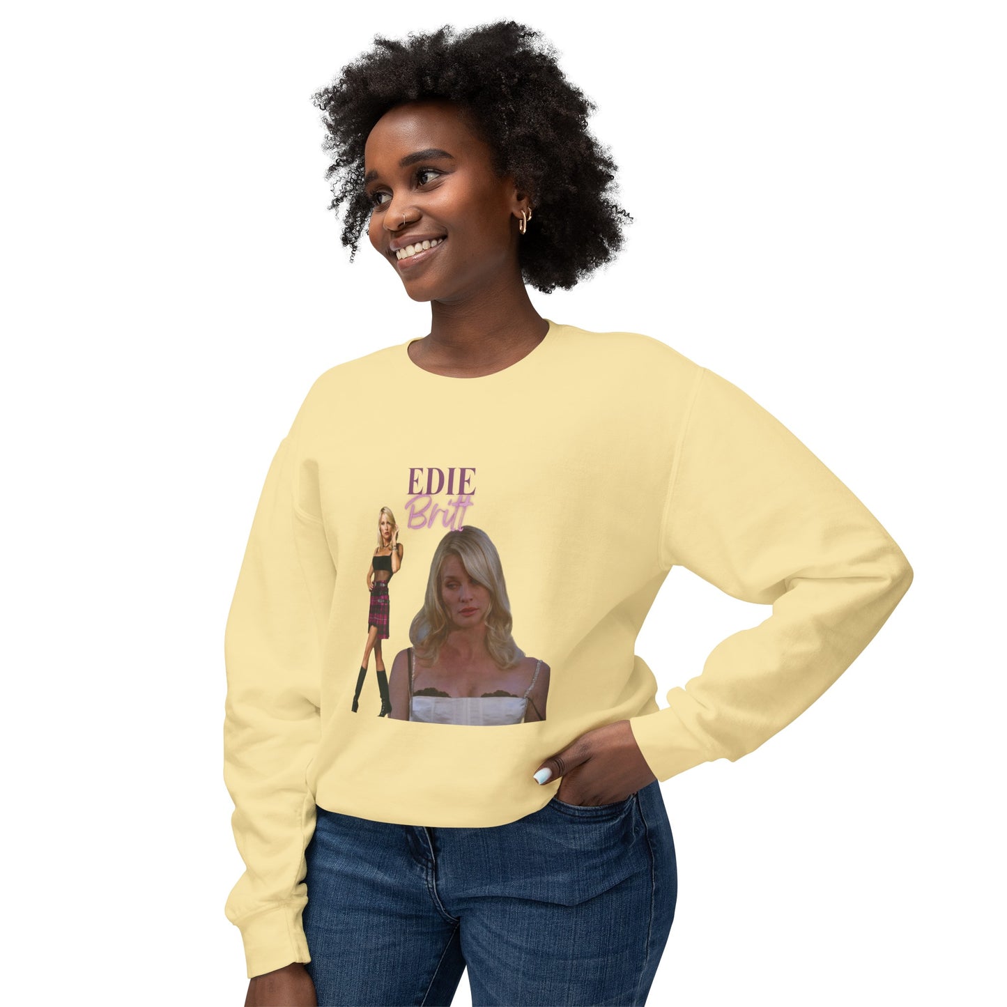 Edie Britt Vintage Style Unisex Lightweight Crewneck Sweatshirt