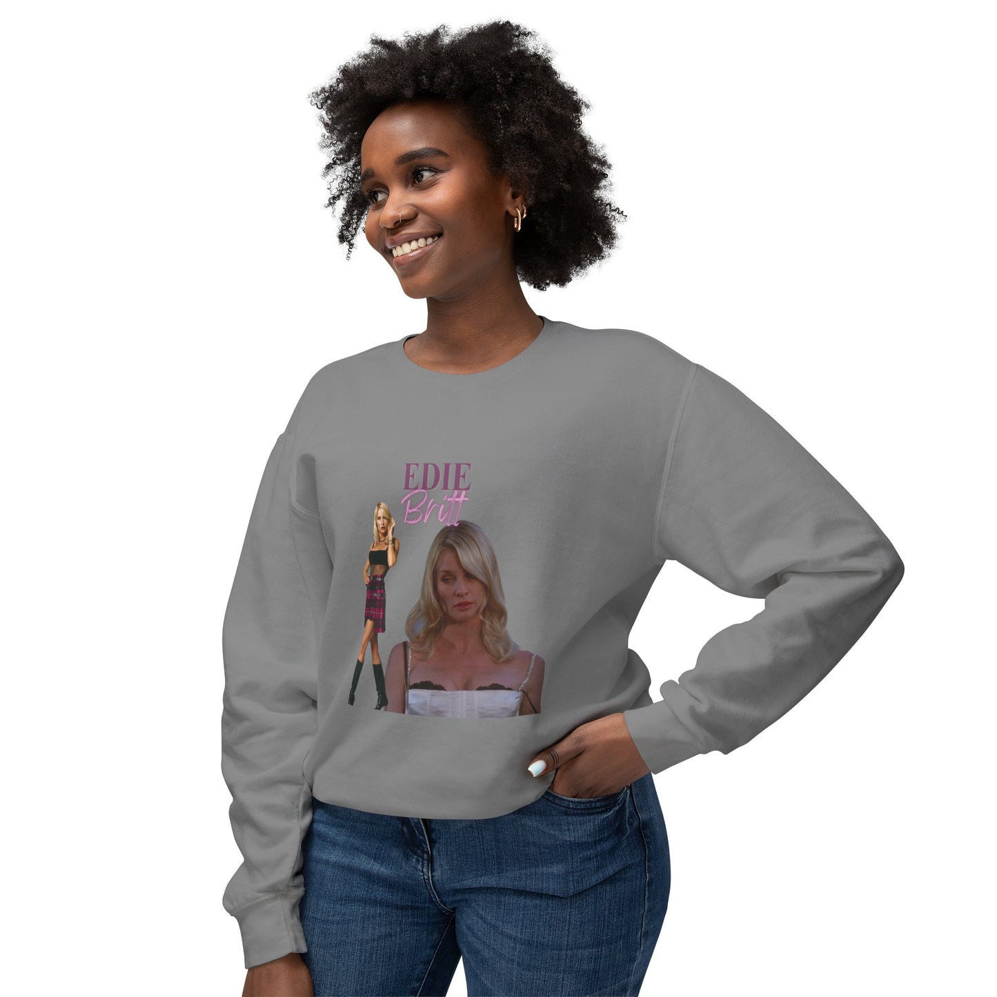 Edie Britt Vintage Style Unisex Lightweight Crewneck Sweatshirt