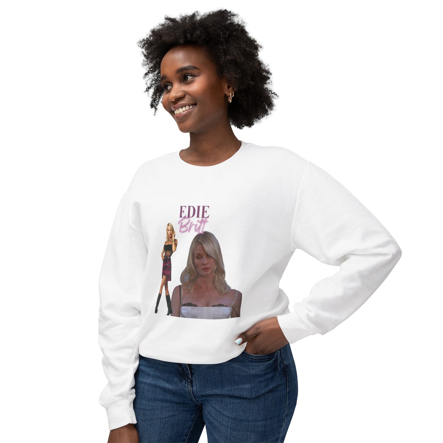 Edie Britt Vintage Style Unisex Lightweight Crewneck Sweatshirt