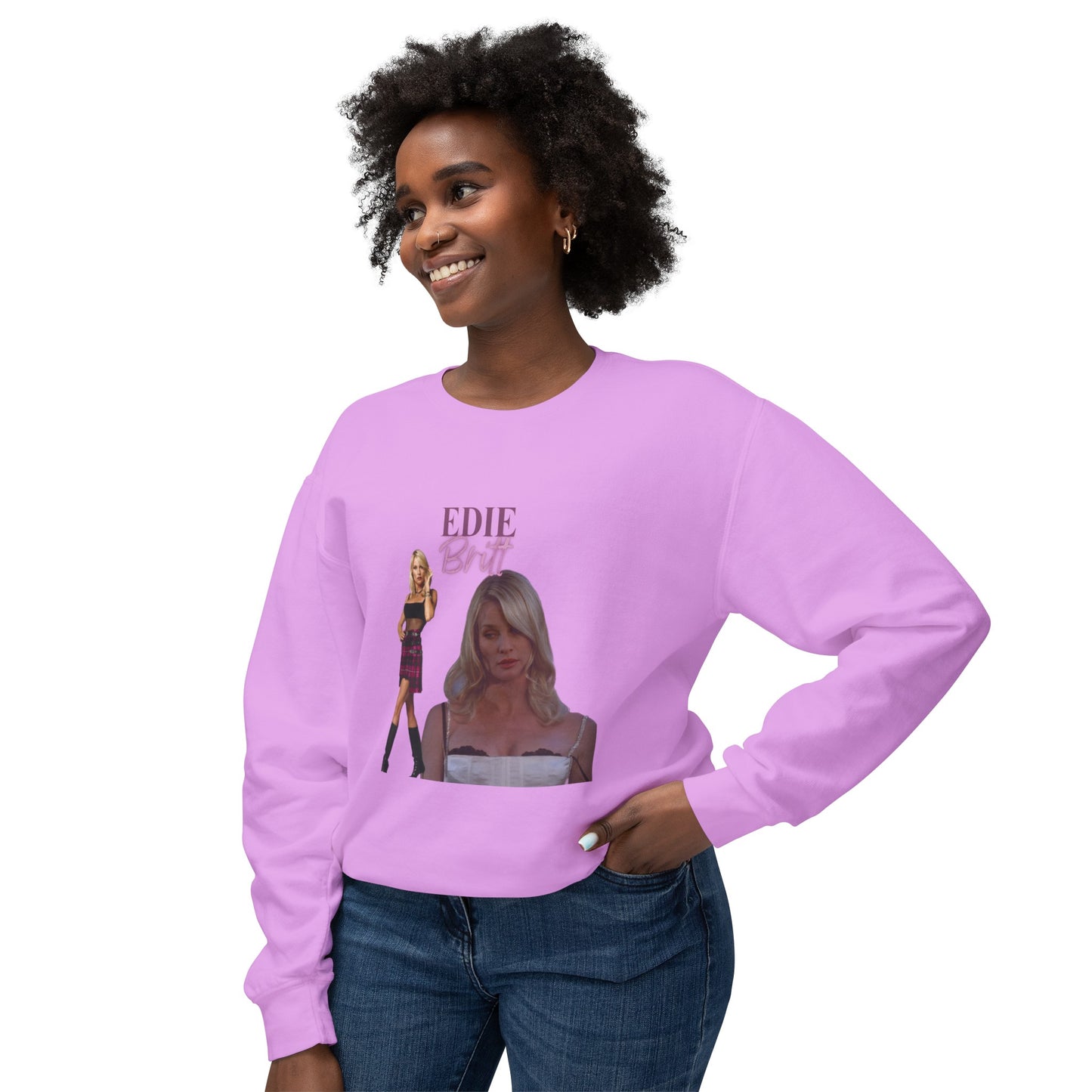 Edie Britt Vintage Style Unisex Lightweight Crewneck Sweatshirt