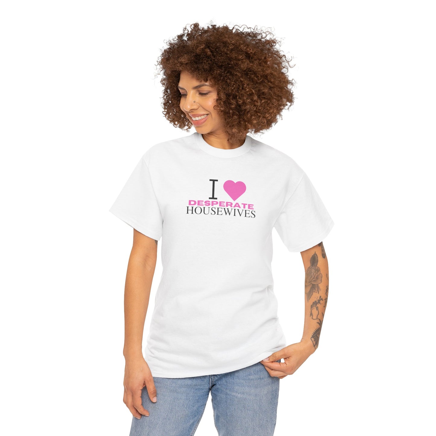 Nicollette Inspired Unisex Heavy Cotton Tee, Dark Pink Text