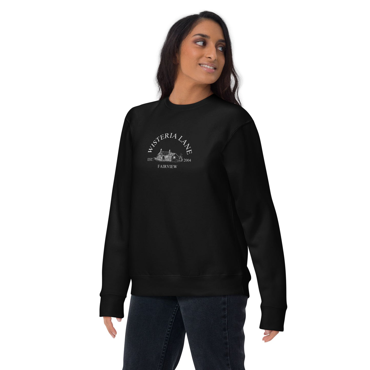 Embroidered Wisteria Lane Unisex Premium Sweatshirt