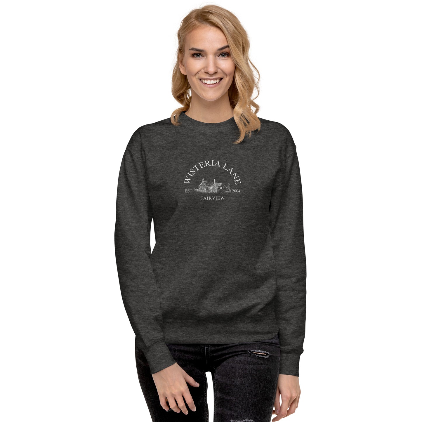 Embroidered Wisteria Lane Unisex Premium Sweatshirt