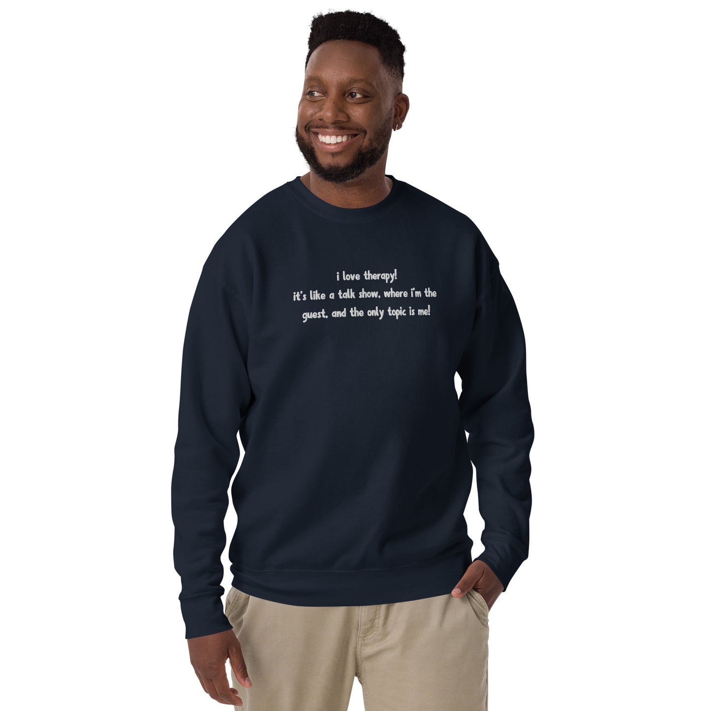 Embroidered Gaby Therapy Quote Unisex Premium Crewneck